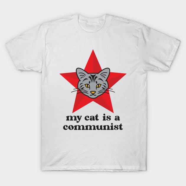 Russian Blue My Cat Is A Communist T-Shirt by Inogitna Designs